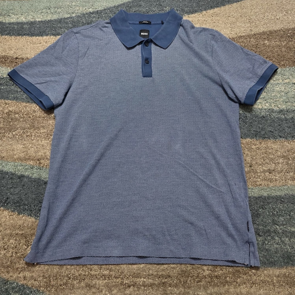 BOSS Hugo Boss Blue Slim Fit Mercerized Polo Shirt Men’s XL